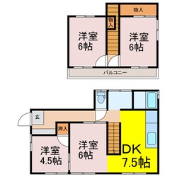 礼羽338-45貸家の物件間取画像